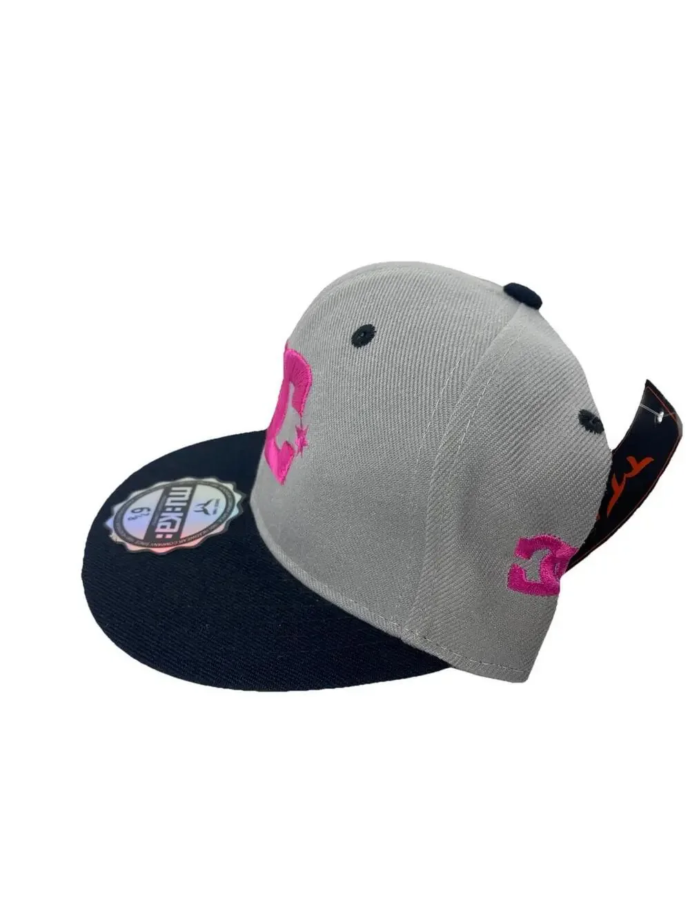 DC Shoes Mu:ka: 6 7/8 Hat Fitted Pink Big Logo Y2K Skater Gray/BK